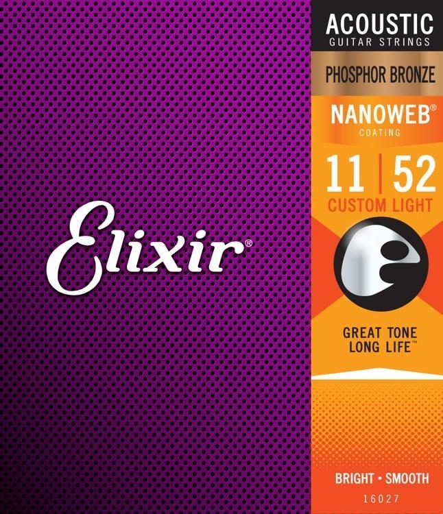 Struny Elixir NANOWEB Phospor bronze 11 52